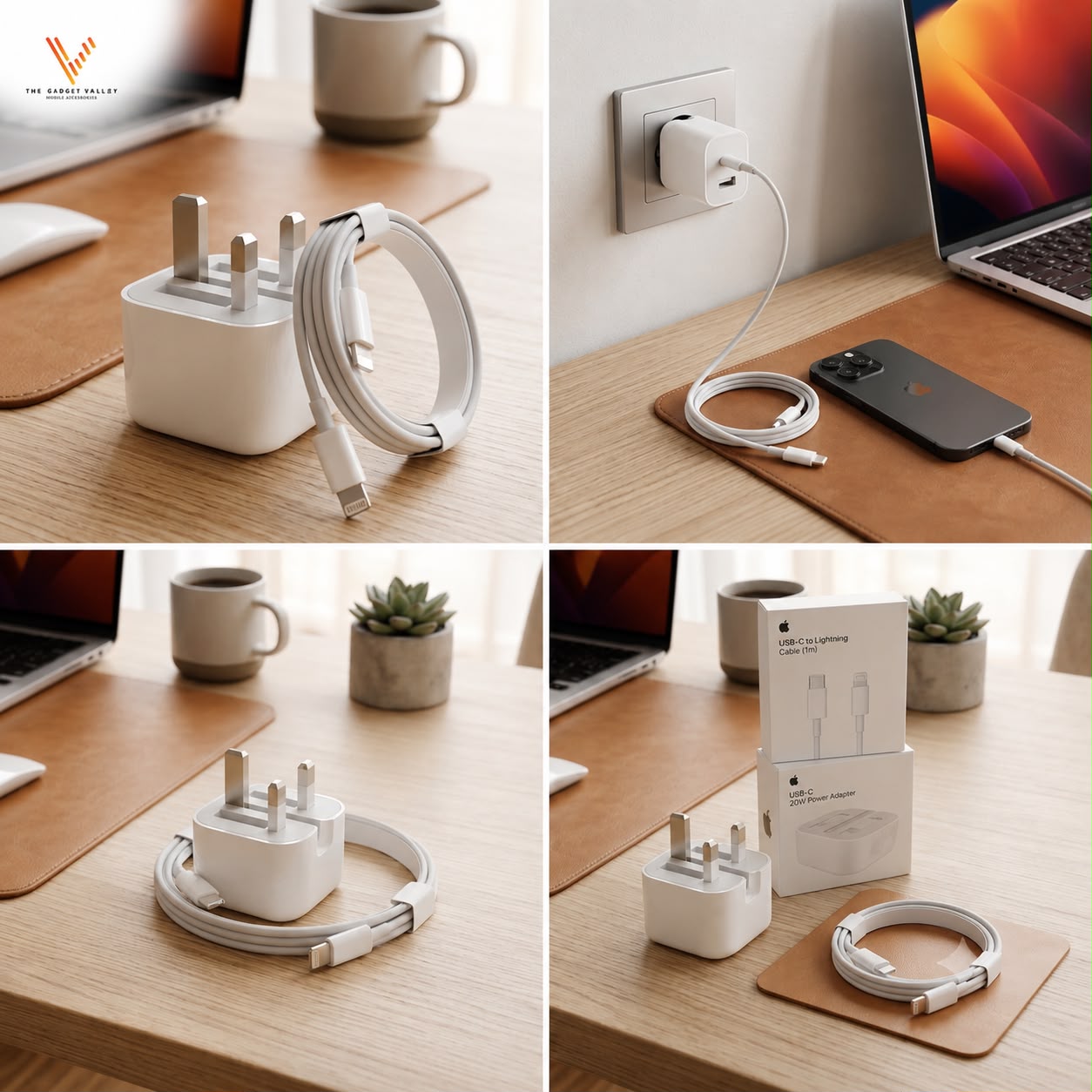 The Apple 20W USB-C Power Adapter is a compact and efficient wall charger designed to provide fast charging for a variety of Apple devices.  
  Key Features  
 Fast Charging: When paired with an iPhone 8 or later, it can charge your device to approximately 50% battery in about 30 to 35 minutes.  
 Optimal Performance: While it works with any USB-C enabled device, Apple specifically recommends it for iPad Pro and iPad Air models for optimal charging performance.